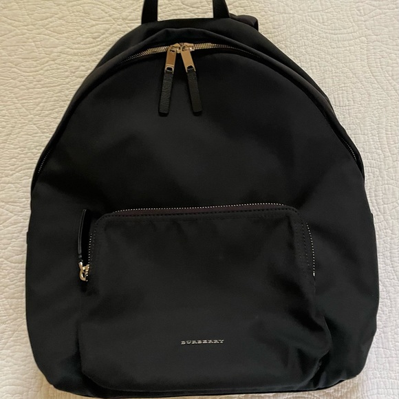Authentic Burberry Nylon Black Backpack Unisex Large Size 15”H x 5”D x 11.5”L - Picture 1 of 13
